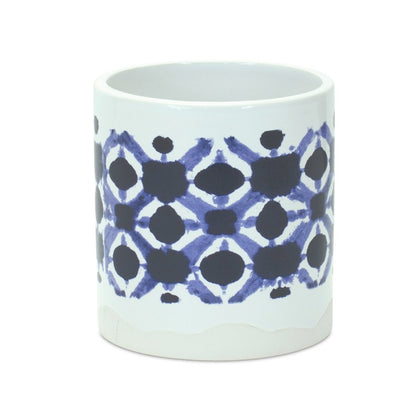 Set of Two 6" White Ceramic Round Pot Planter HomeRoots
