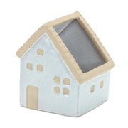 Set of Three White And Natural House Trio Pot Planters - Fluent Trends Indoor Planters