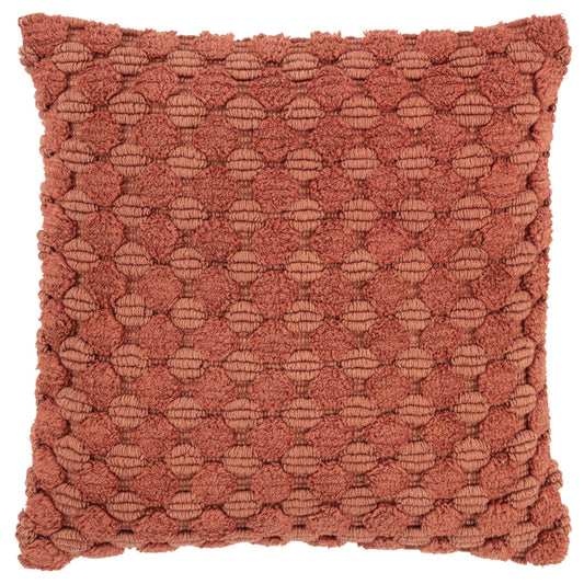 20" Terra Cotta Cotton Throw Pillow With Texture