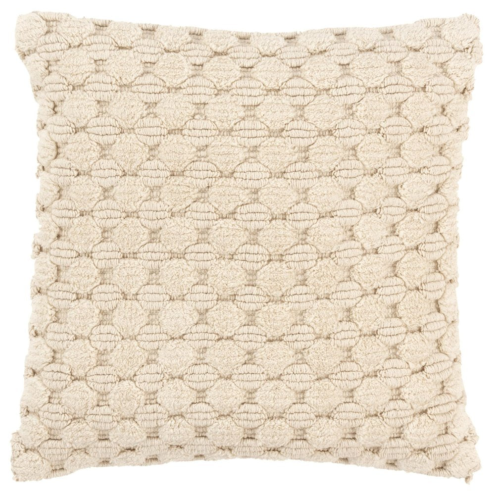 20" Ivory Cotton Throw Pillow With Texture - Fluent Trends Accent Throw Pillows