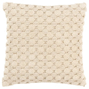 20" Ivory Cotton Throw Pillow With Texture - Fluent Trends Accent Throw Pillows