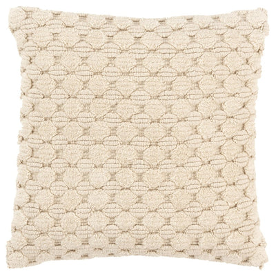20" Ivory Cotton Throw Pillow With Texture - Fluent Trends Accent Throw Pillows