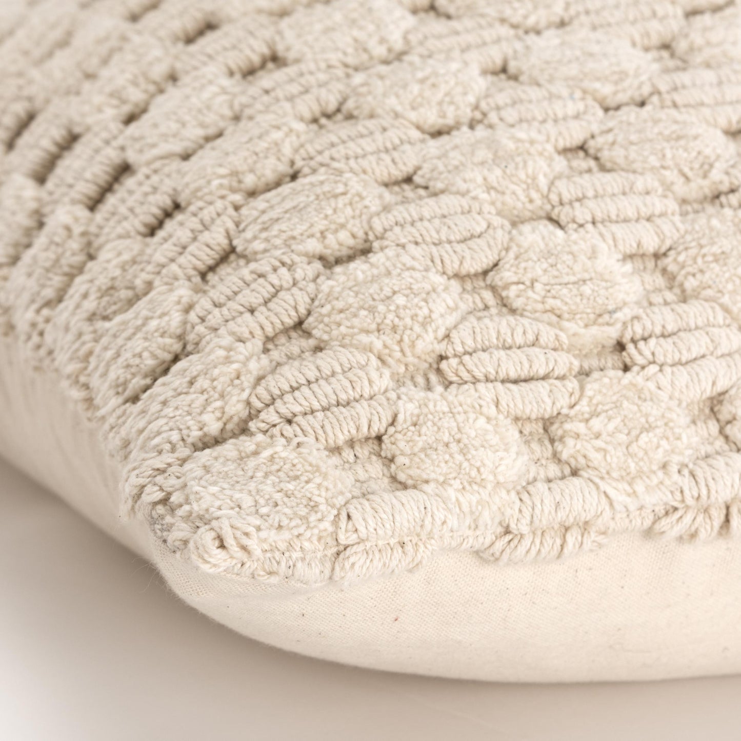 20" Ivory Cotton Throw Pillow With Texture