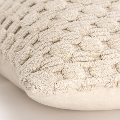 20" Ivory Cotton Throw Pillow With Texture HomeRoots