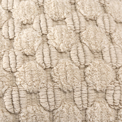 20" Ivory Cotton Throw Pillow With Texture