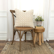 20" Ivory Cotton Throw Pillow With Texture - Fluent Trends Accent Throw Pillows