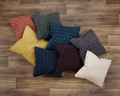 20" Ivory Cotton Throw Pillow With Texture - Fluent Trends Accent Throw Pillows