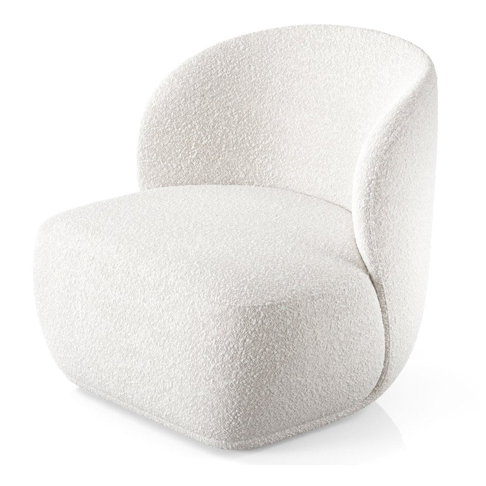 White Boucle Wingback Chair 31"
