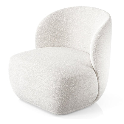 White Boucle Wingback Chair 31"