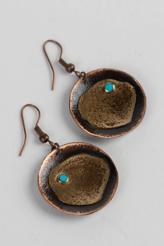 Adrift - Hammered Copper Earrings - Fluent Trends