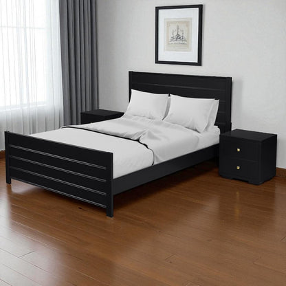 Black Solid Wood King Bedroom Set