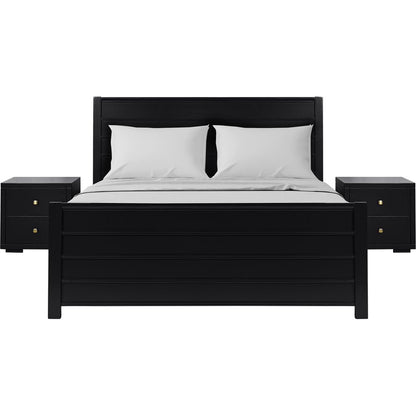 Black Solid Wood King Bedroom Set