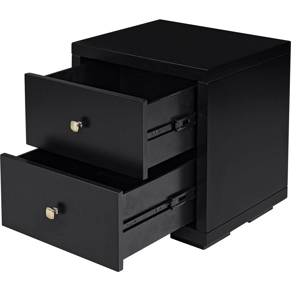Black Solid Wood King Bedroom Set
