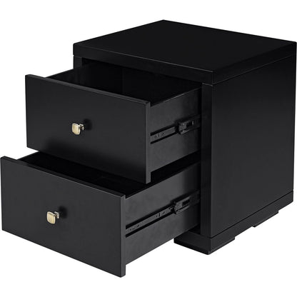 Black Solid Wood King Bedroom Set