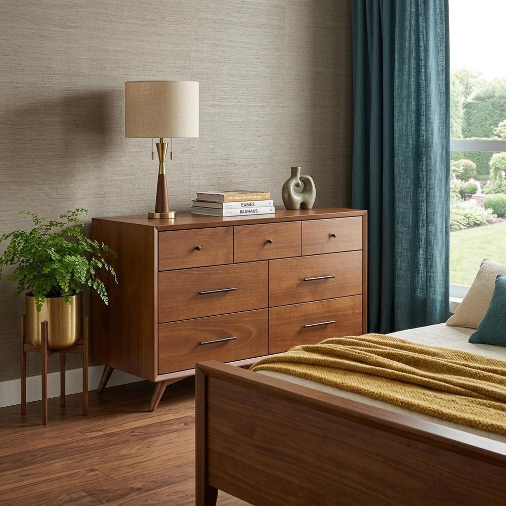 Solid Wood Bedroom Furniture | Mahogany Chest and Double Dresser
