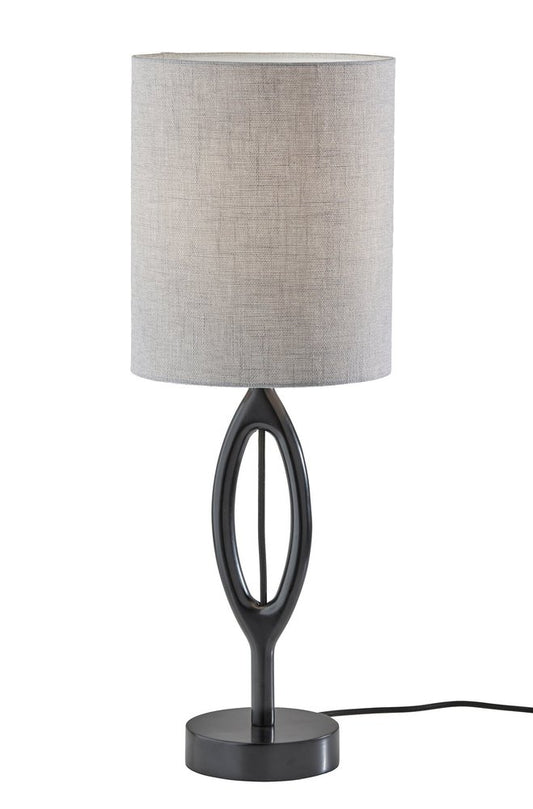 28" Black Wood Round Table Lamp