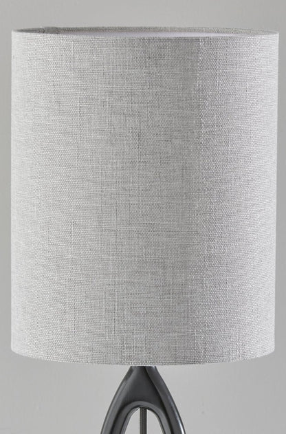 28" Black Wood Round Table Lamp