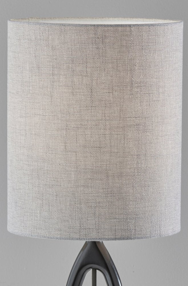 28" Black Wood Round Table Lamp