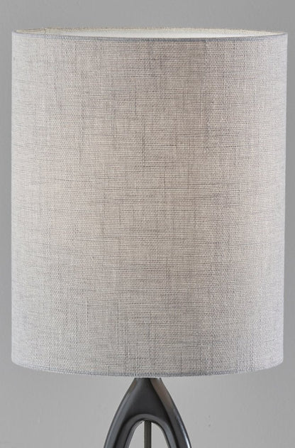 28" Black Wood Round Table Lamp