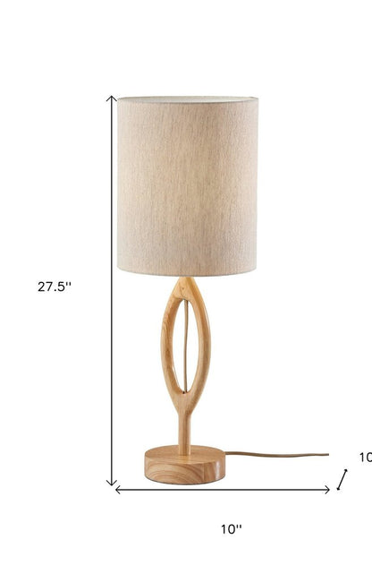 28" Round Natural Wood Table Lamp