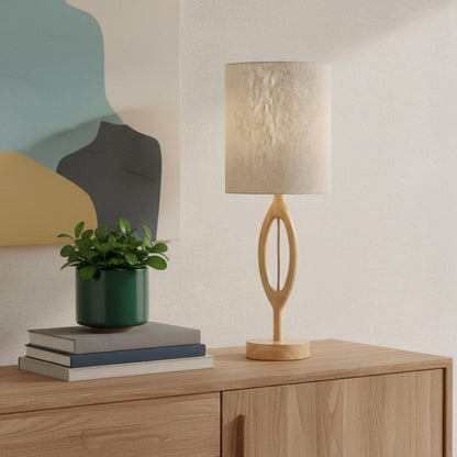 28" Round Natural Wood Table Lamp
