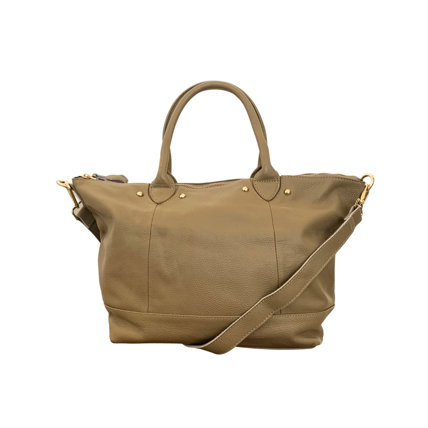Leather Tote Bag – Handmade Slouchy Shoulder Bag in Sand