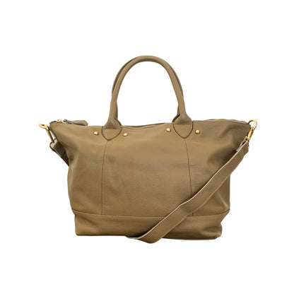 Leather Tote Bag – Handmade Slouchy Shoulder Bag in Sand