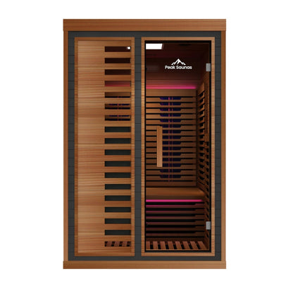 Peak Saunas Fuji 2-Person Full Spectrum Infrared Sauna with XL Medical-Grade Red Light Therapy & Smart WiFi App Control Peak Wellness USA