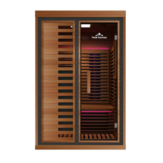 Peak Saunas Fuji 2-Person Full Spectrum Infrared Sauna with XL Medical-Grade Red Light Therapy & Smart WiFi App Control Peak Wellness USA