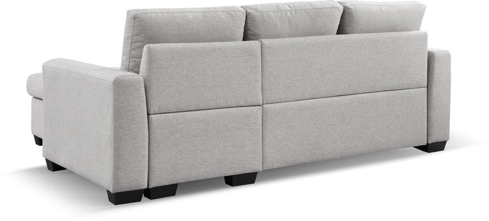 92" Light Gray Polyester Blend Convertible Futon Sleeper Sofa With Black Legs - Fluent Trends