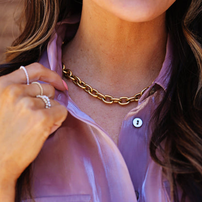 Blair Oval Chain Necklace - Gold-Plated Statement Jewelry