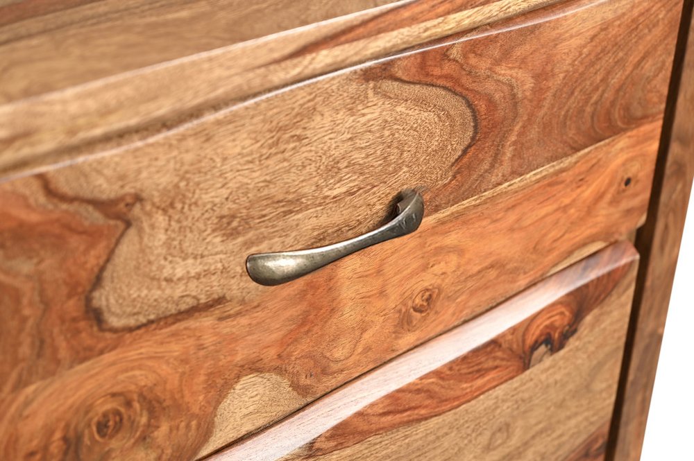 Solid Wood Live Edge Chest | Five-Drawer Sheesham Wood