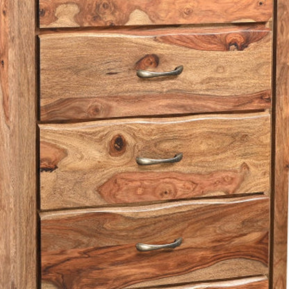 Solid Wood Live Edge Chest | Five-Drawer Sheesham Wood