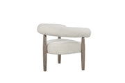29" Off White and Ash Gray Fabric And Wood Arm Chair - Fluent Trends Accent Chairs