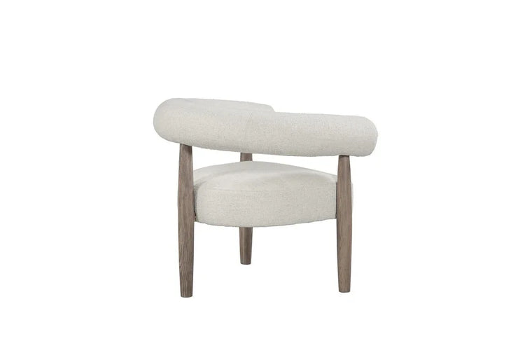 29" Off White and Ash Gray Fabric And Wood Arm Chair - Fluent Trends Accent Chairs