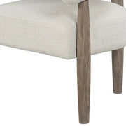 29" Off White and Ash Gray Fabric And Wood Arm Chair - Fluent Trends Accent Chairs