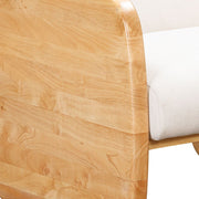 29" White And Natural Linen Arm Chair - Fluent Trends Accent Chairs