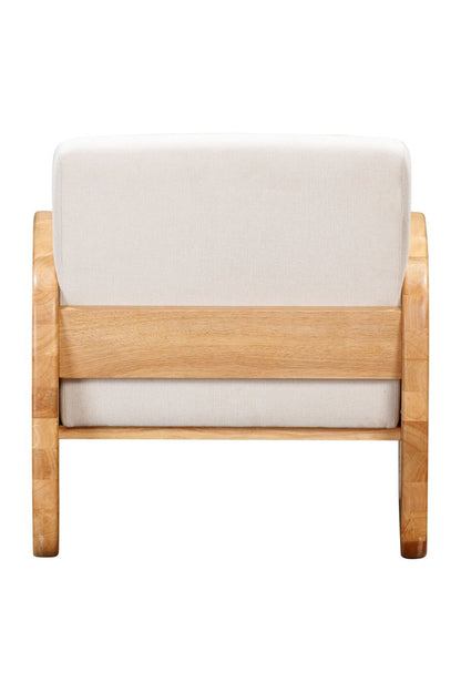 29" White And Natural Linen Arm Chair HomeRoots