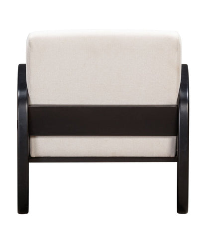 29" White And Black Linen Arm Chair HomeRoots