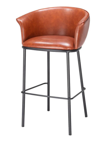 Front facing shot of stationary black powder coated steel stool legs