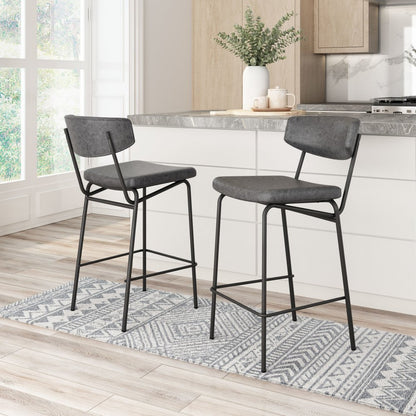 Soren Matte Black Bar Stool Set