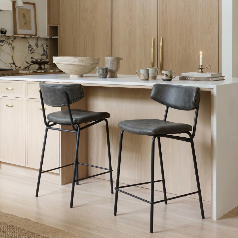 Soren Matte Black Bar Stool Set