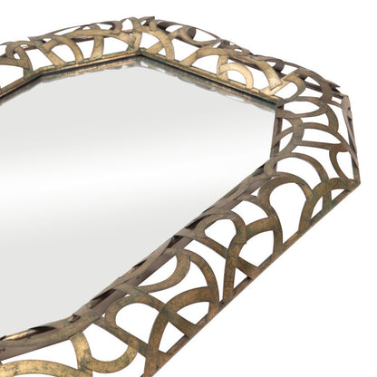 35" Bronze Octagonal Steel Framed Accent Mirror HomeRoots