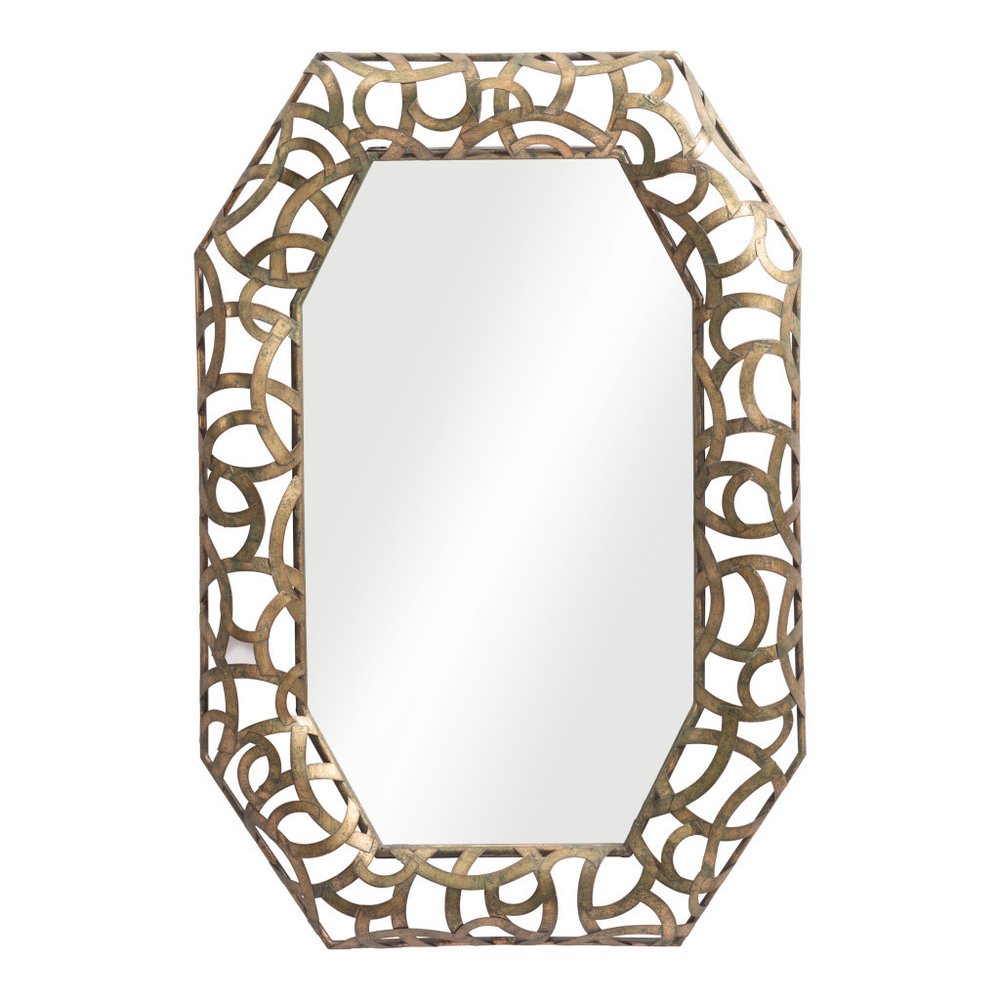 35" Bronze Octagonal Steel Framed Accent Mirror HomeRoots