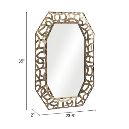 35" Bronze Octagonal Steel Framed Accent Mirror HomeRoots
