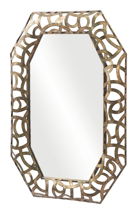 35" Bronze Octagonal Steel Framed Accent Mirror HomeRoots