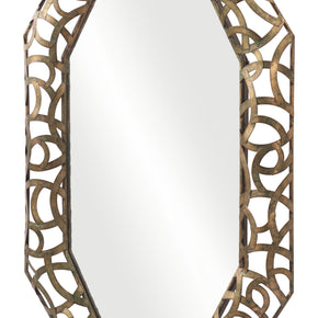 35" Bronze Octagonal Steel Framed Accent Mirror