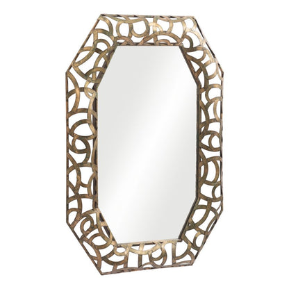 35" Bronze Octagonal Steel Framed Accent Mirror HomeRoots
