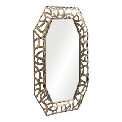 35" Bronze Octagonal Steel Framed Accent Mirror HomeRoots