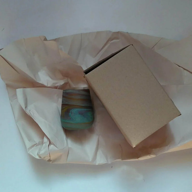 Desert Sands Phoenician Glass Votive | Candle Holder | Brown Striped - Fluent Trends